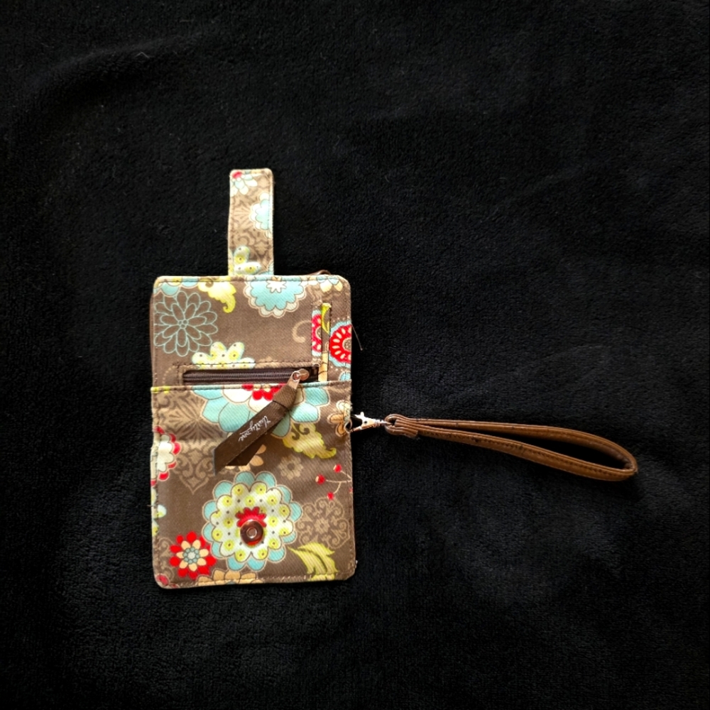 Thirty-One Brown Floral Phone Wristlet